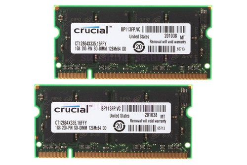 Crucial 2gb 1gb ddr pc2700 - 2x,